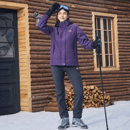 3-in-1 Waterproof Winter Coat, Fleece Lined,Two-Piece Suit, Hooded Ski & Hiking Jacket
