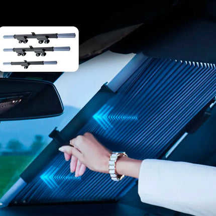 Parasol retráctil para auto la solución perfecta para mantener tu vehículo fresco y protegido.