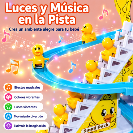 Pista de Patitos con Escalera Automática y Tobogán Musical