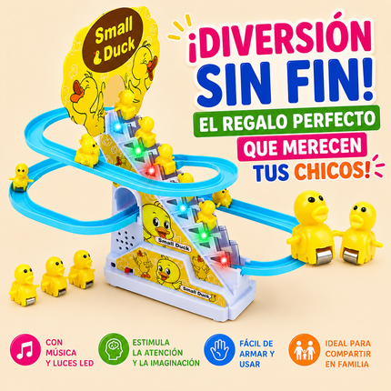 Pista de Patitos con Escalera Automática y Tobogán Musical