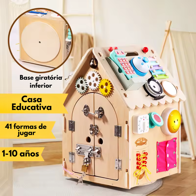 Casita de Juguetes Educativos para la Primera Infancia - Busy Board House