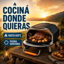 Horno Portátil a Gas con Piedra Giratoria y Puerta