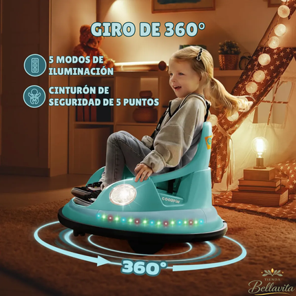 Bumper Car 360° para Niños con Control Remoto y Bluetooth | Edición Día del Niño ⭐