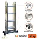 Escalera Articulada 4×4 – 16 Peldaños – Capacidad 150 kg – Uso Profesional