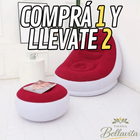 Sillón Inflable con Puff – Pagás 1 y Te Llevás 2 con Bomba de Pie