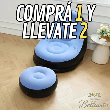 Sillón Inflable con Puff – Pagás 1 y Te Llevás 2 con Bomba de Pie