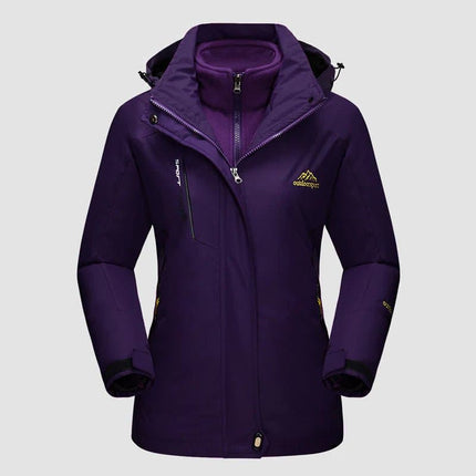 3-in-1 Waterproof Winter Coat, Fleece Lined,Two-Piece Suit, Hooded Ski & Hiking Jacket