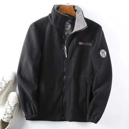 Men's hooded jacket with double-layer lining
