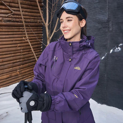 3-in-1 Waterproof Winter Coat, Fleece Lined,Two-Piece Suit, Hooded Ski & Hiking Jacket