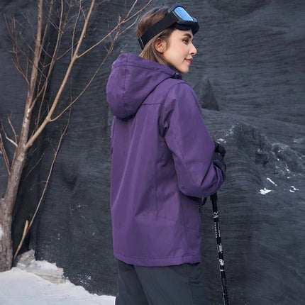 3-in-1 Waterproof Winter Coat, Fleece Lined,Two-Piece Suit, Hooded Ski & Hiking Jacket