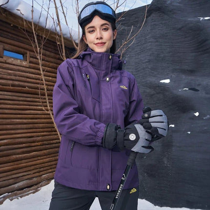 3-in-1 Waterproof Winter Coat, Fleece Lined,Two-Piece Suit, Hooded Ski & Hiking Jacket