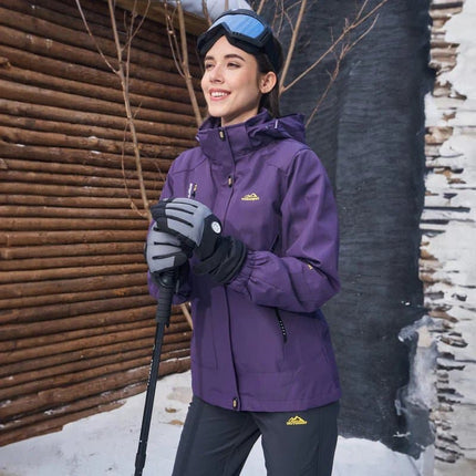 3-in-1 Waterproof Winter Coat, Fleece Lined,Two-Piece Suit, Hooded Ski & Hiking Jacket